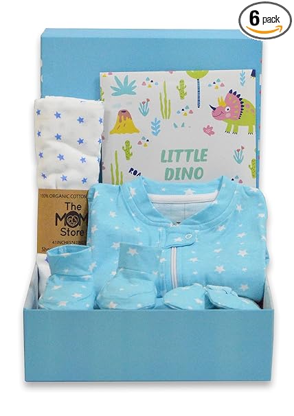 Newborn Gift Box | Gift Hamper| Unisex Clothing Set | Infants Essentials | Baby Shower | 6 Piece Set | for Babyboy and Babygirl | Twinkle New Born Gift Box - Glitter | 6-12M| 12-18M - Image 2