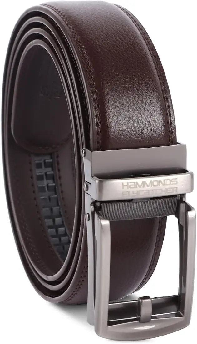 Mens Belt Leather Branded with Slide Lock for Everyday Wear