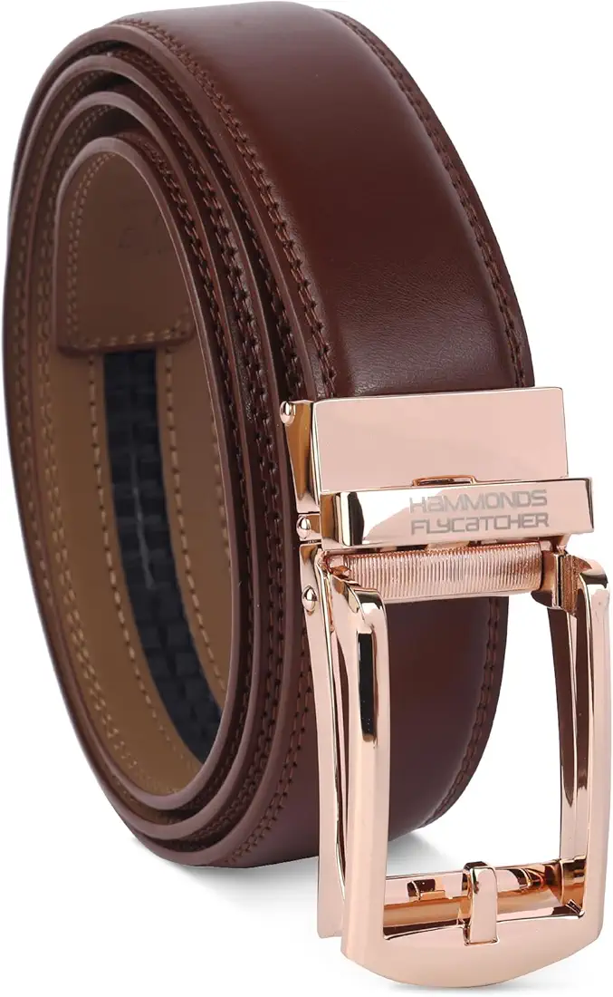 Mens Belt Leather Branded with Slide Lock for Everyday Wear