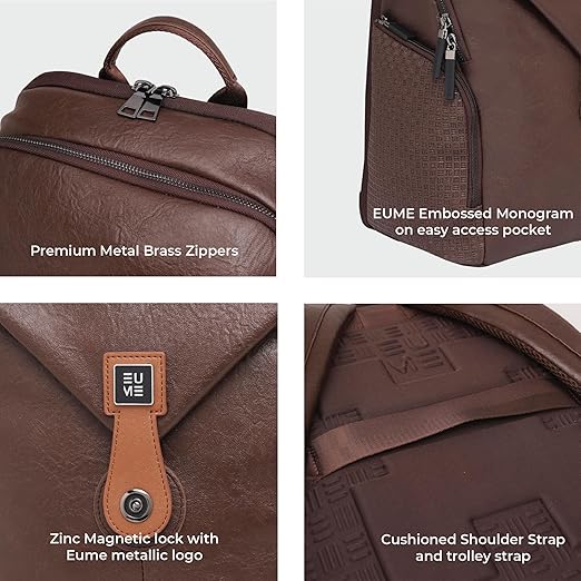 Backpack Bag For Man| 2 Large Compartment office Laptop Backpack | Fits Up to 15.6" Laptop | Vegan Leather | Travel Bag | Laptop Backpack For Men and Women - Image 2