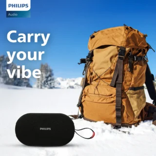 PHILIPS TAS1400BK 12W Speaker, 1200mAh Battery, BT 5.3, RGB Light, 10H Playtime, TF/USB 12 W Bluetooth Speaker (Black, 2.0 Channel)